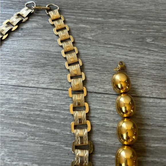 Lot Of 3 VTG Monet & Napier Silver & Gold Tone Chunky Statement Necklaces Signed - Picture 12 of 14